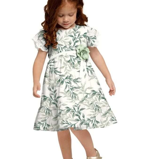 Vestido Infantil Folhagem Verde Milon por 157,45