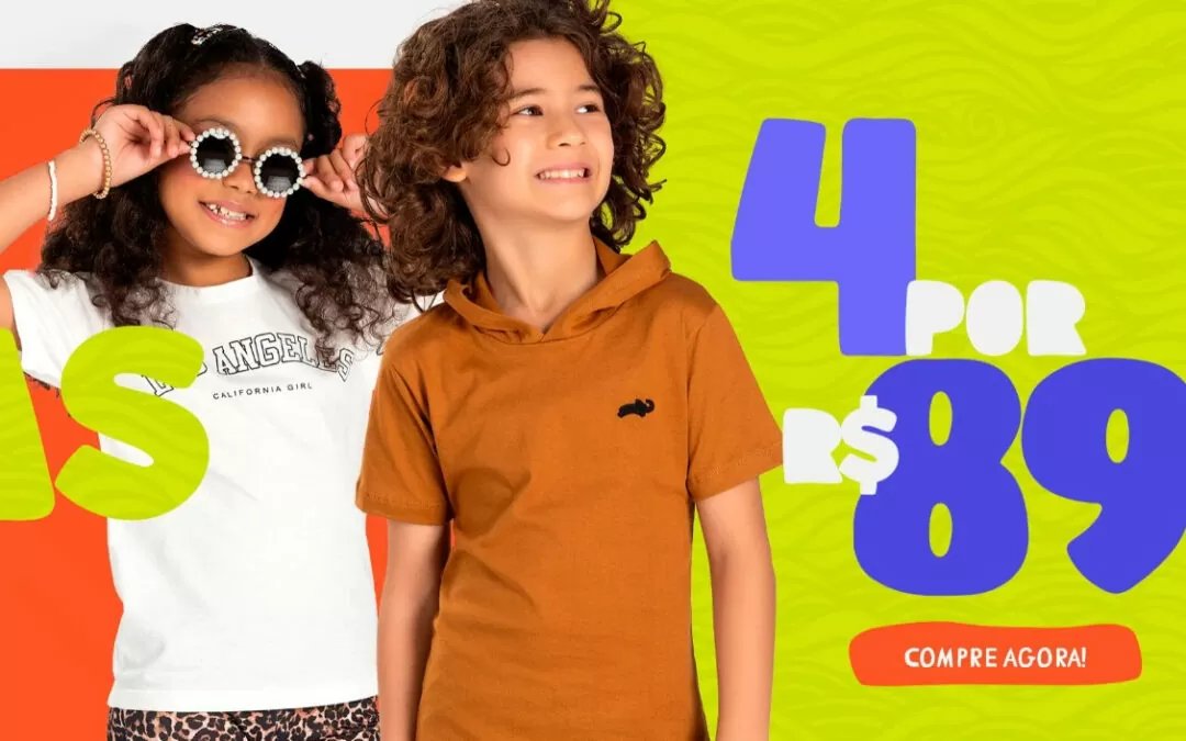 Combo de verão de roupa infantil: 5 conjuntos por 110