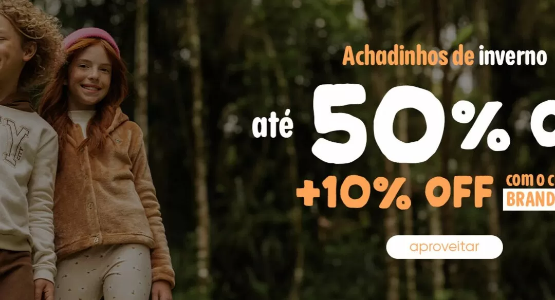 Promoção roupas de inverno infantil na Brandili com o até 50% OFF